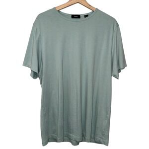 Theory Mens Pima Cotton Tee Shirt Size XL Short Sleeve‎ Blue Crewneck Casual